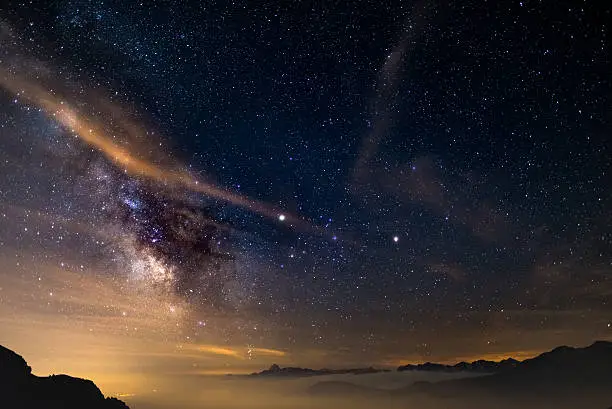 Photo of The core of the Milky Way above the Alps