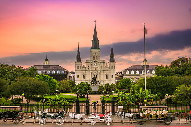 Jackson Square New Orleans New Orleans, Louisiana at Jackson Square. carriage photos stock pictures, royalty-free photos & images