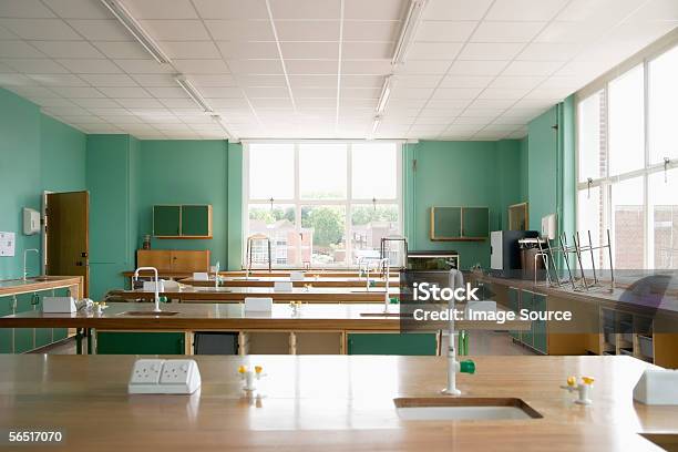 Empty Science Classroom Stock Photo - Download Image Now - Classroom, School Building, Laboratory