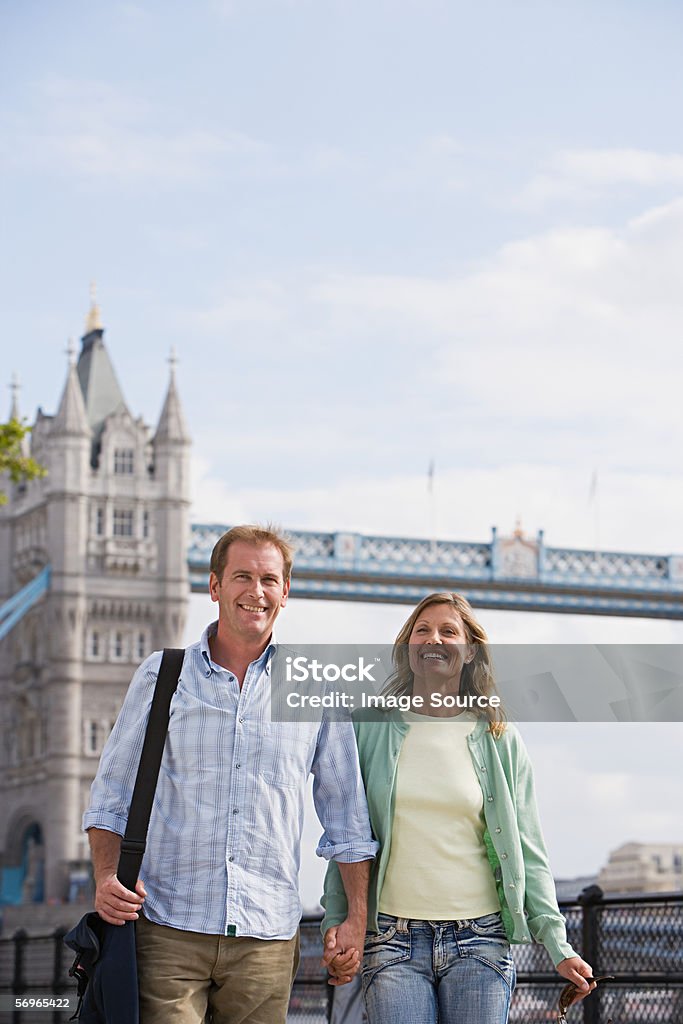 Couple by Tower Bridge  30-39 Years Stock Photo