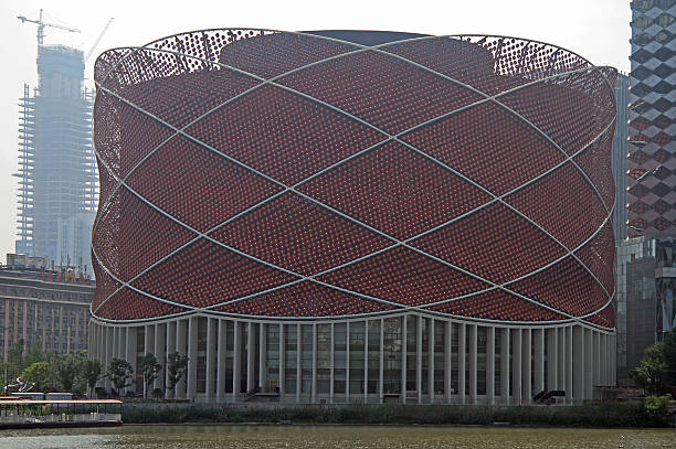 Wuhan, China - June 23, 2015: Han Show Theatre with interesting architecture in Wuhan, China
