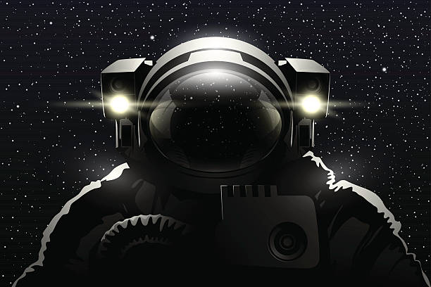 Astronaut Astronaut in outer space space helmet stock illustrations