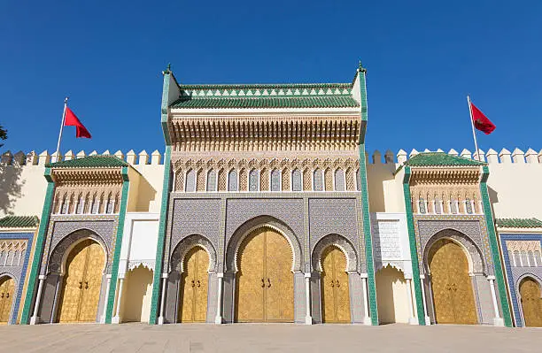 Golden doors of Dar el Makhzen, Royal Palace in Fes, Morocco