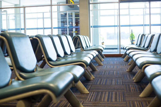 istock Airport chair available for  passenger 576568430