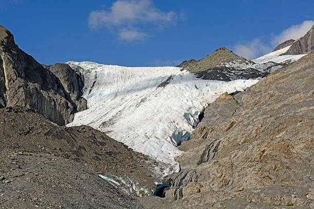 istock Glacier Coming out of the Mountains 576572216