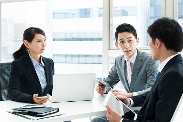 istock Businessman that presentation to the boss in the office 576574798