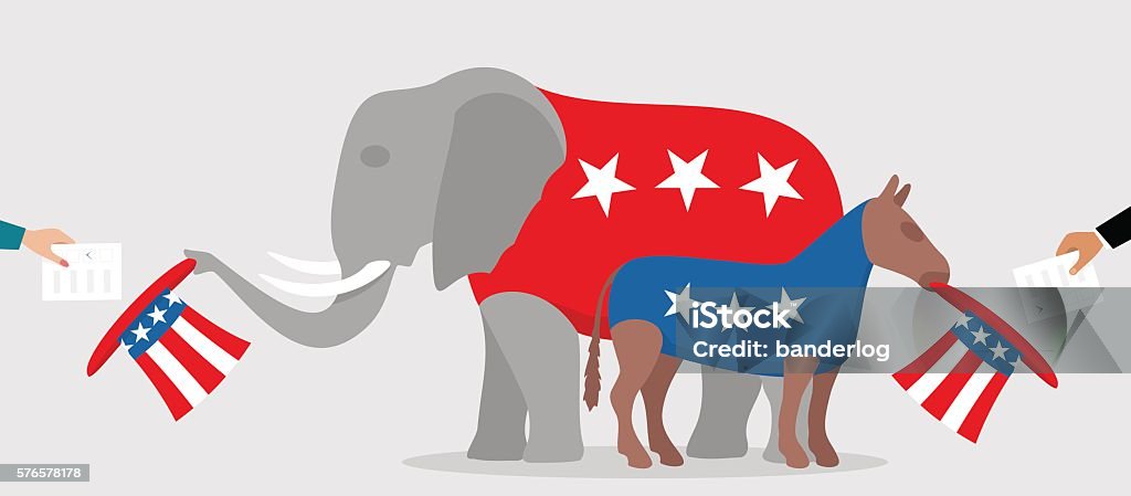 Republican Turtle Democratic Donkey And Republican Elephant Stock Illustration - Download ...