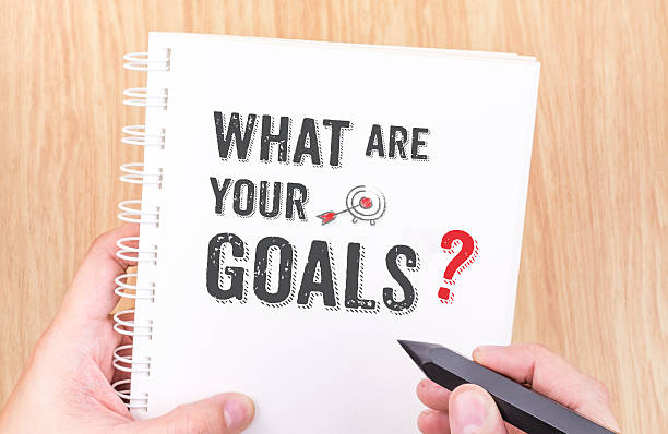 istock What are your goal? word on white ring binder notebook 576578860