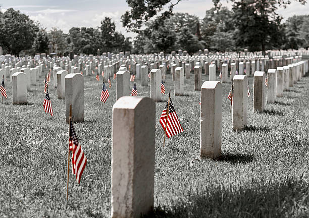 Arlington National Cemetery on Memorial Day stock photo