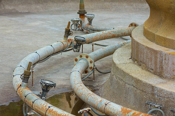 istock water piping system in a fountain 576582288