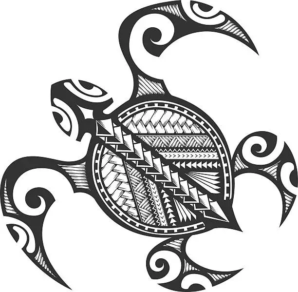 Vector illustration of Polynesian Tribal Turtle