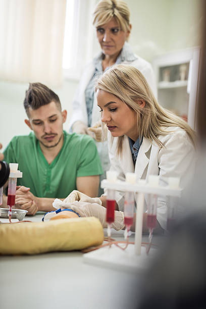 Medical Students In Lab 90+ Medical Students And Teacher During Training Course In The ...