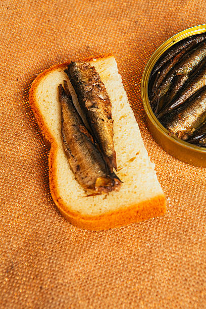 istock open can and sandwich with of sprats on sackcloth background 576585440