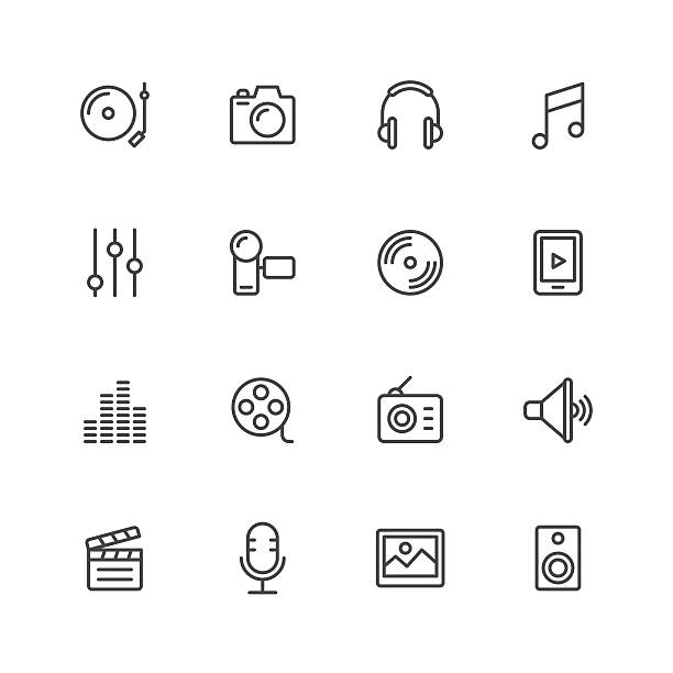 Social Entertainment icons Social Entertainment icons Vector EPS File. radio clipart stock illustrations