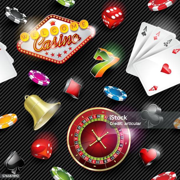 Seamless Casino Pattern Illustration With Gambling Elements Stock Illustration - Download Image Now