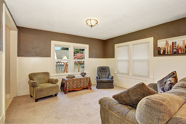 istock American living room interior with brown walls 576596644