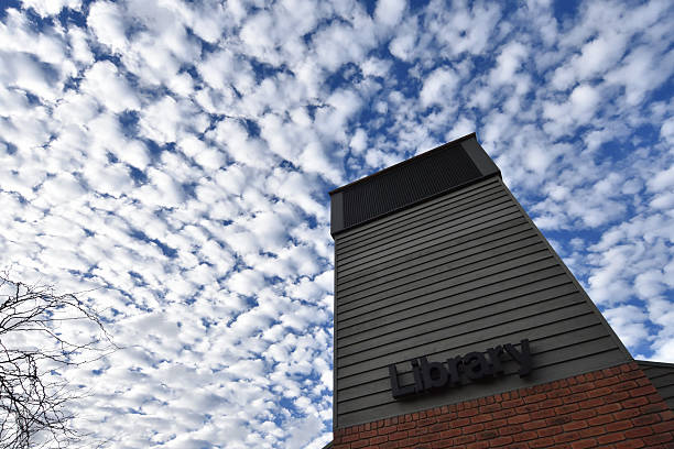 istock Library Sign Tower Cloudy Sky Altocumulus Australia 576597498