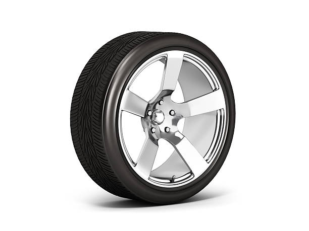 istock Car wheel isolated on white background 3d 576597978