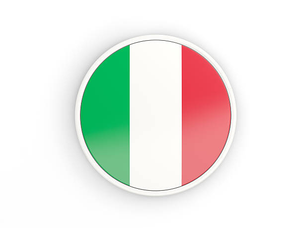istock Flag of italy. Round icon with frame 576598404