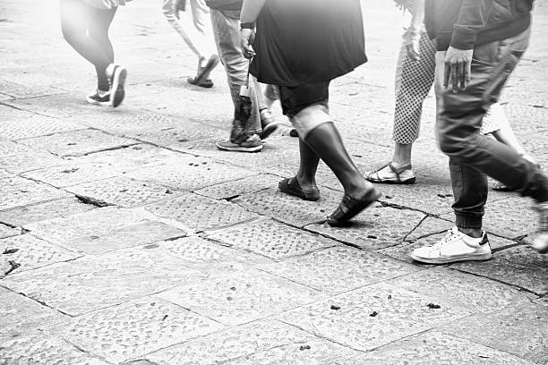 istock People walking, Rome - Italy. Black And White 576598412