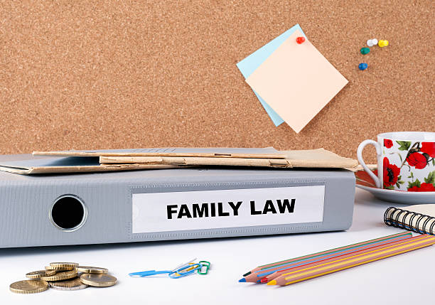 istock Family Law - folder on white office desk. 576599366