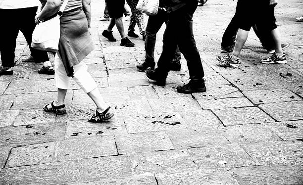 istock People walking, Rome - Italy. Black And White 576600316