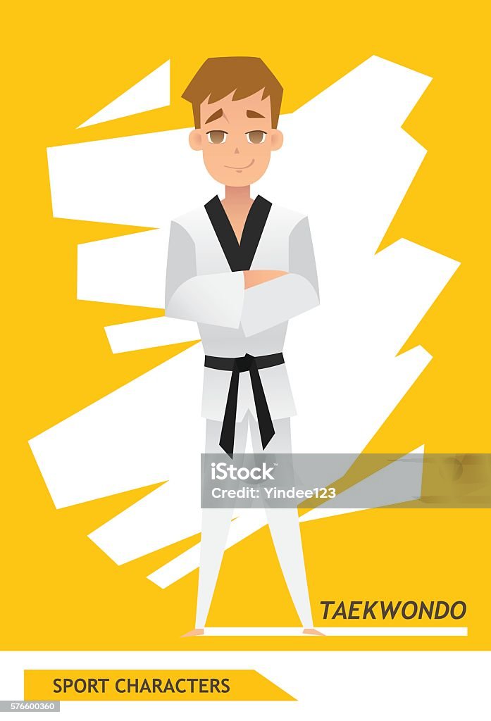 Sport characters taekwondo player Sport characters taekwondo player vector design Activity stock vector