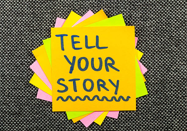 tell your story suggestion on a sticky note