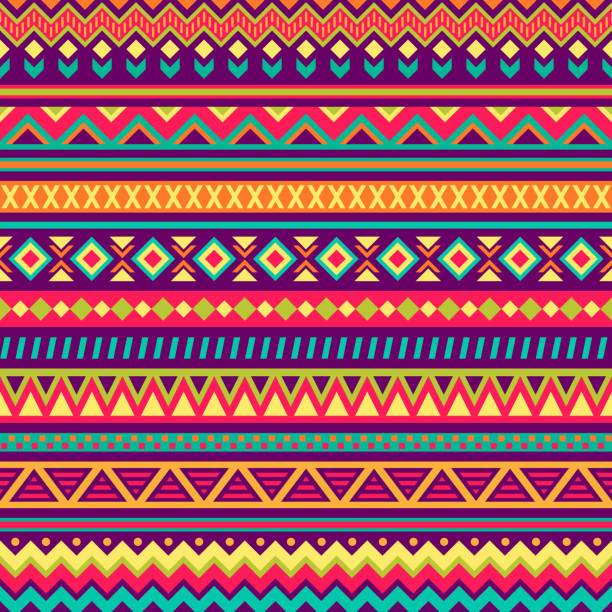 stockillustraties, clipart, cartoons en iconen met mexican folk art patterns - spaanse cultuur