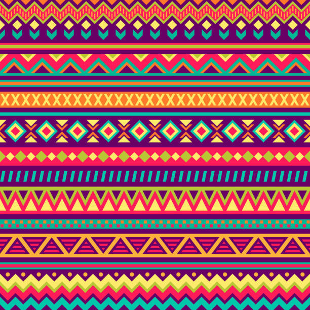 Mexican Folk Art Patterns Mexican folk art patterns. spanish culture illustrations stock illustrations