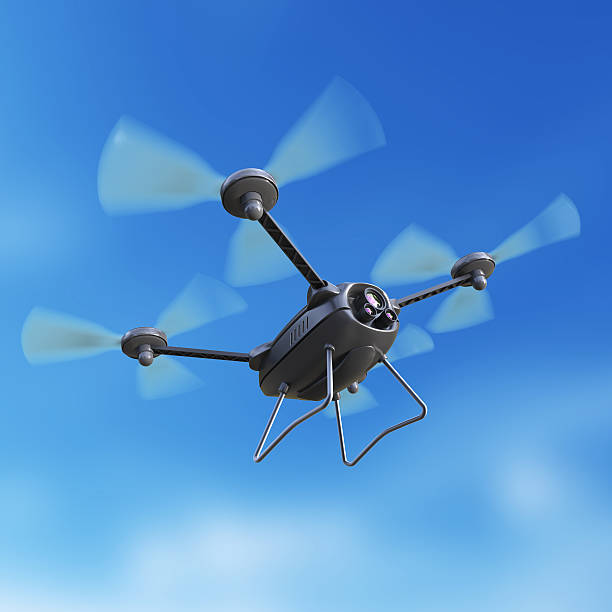 istock aerial robot drone, quadrocopter, with camera flying in the blue 576608410