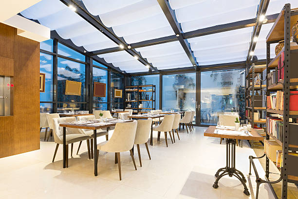 Beautiful modern restaurant interior stock photo