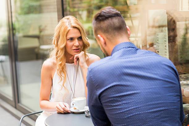 istock Couple having conversation, woman looking worried 576709236