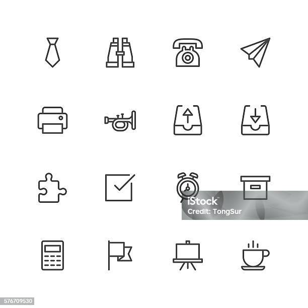 Office Stuff Icons Stock Illustration - Download Image Now - Icon Symbol, Jigsaw Piece, Alarm Clock