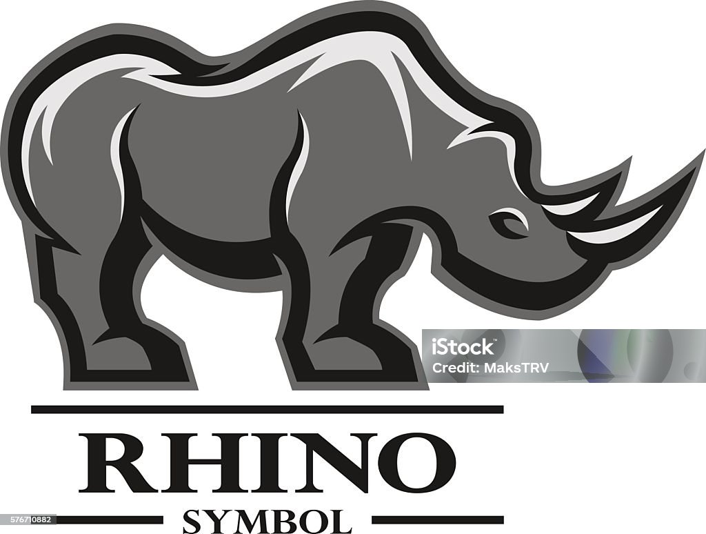 Rhino for the symbol, , labels, and other design. Artistic silhouette of wild animals. Rhino for the symbol, , labels. Africa stock vector