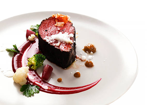 istock Veal fillet. Molecular cuisine with steak. 576711012