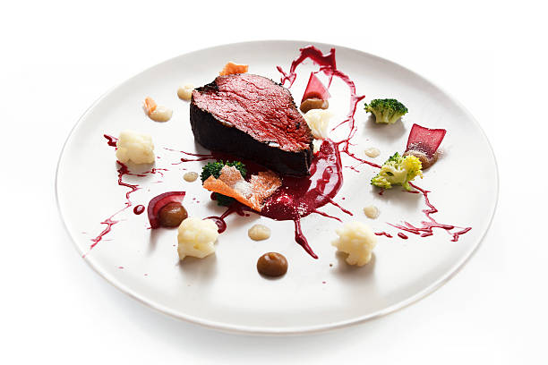 istock Veal fillet. Molecular cuisine with steak. 576711254