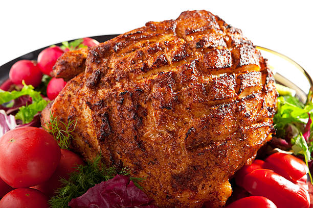 istock Baked Meat with Freshness Vegetables 576712934