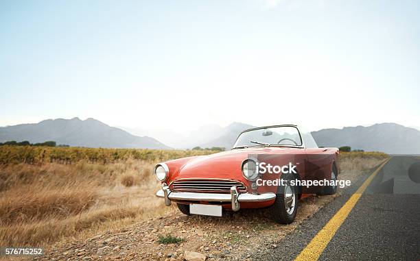 Lifes Better In A Classic Stock Photo - Download Image Now - Vintage Car, Car, Red