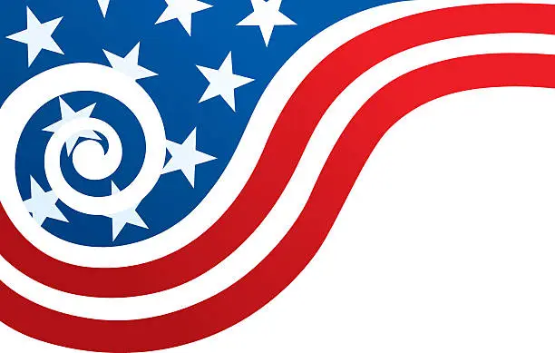 Vector illustration of USA Flag With Spiral Wave