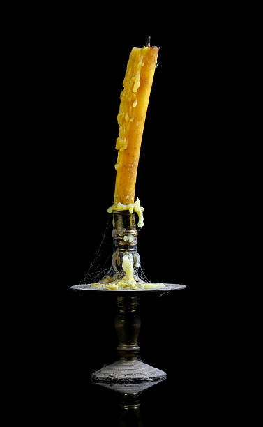 istock Retro Candelabra With Candles on black background. 576716168