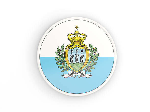 istock Flag of san marino. Round icon with frame 576717654