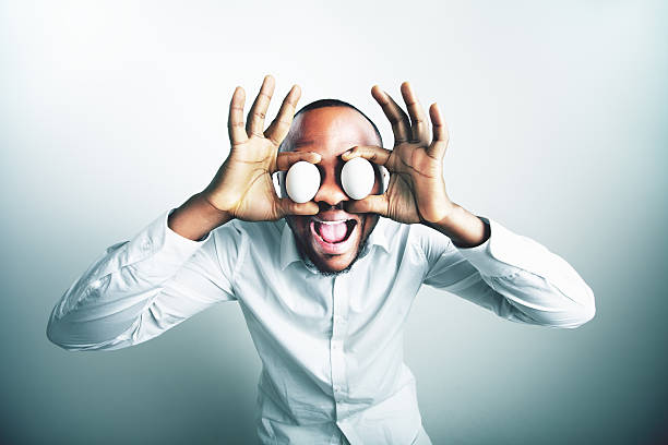 Funny image of african model man stock photo