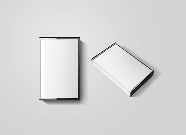 istock Blank cassette tape box design mockup, isolated, top and side 576718800