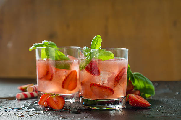 istock Strawberry and basil infused water 576720438
