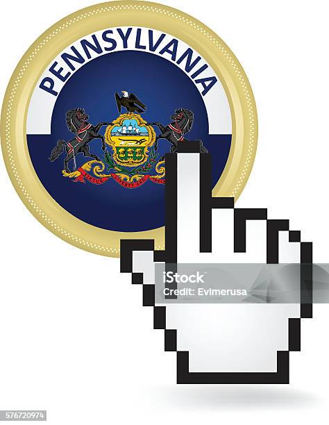 Pa Using Button Pennsylvania Button Click Stock Illustration - Download Image Now ...