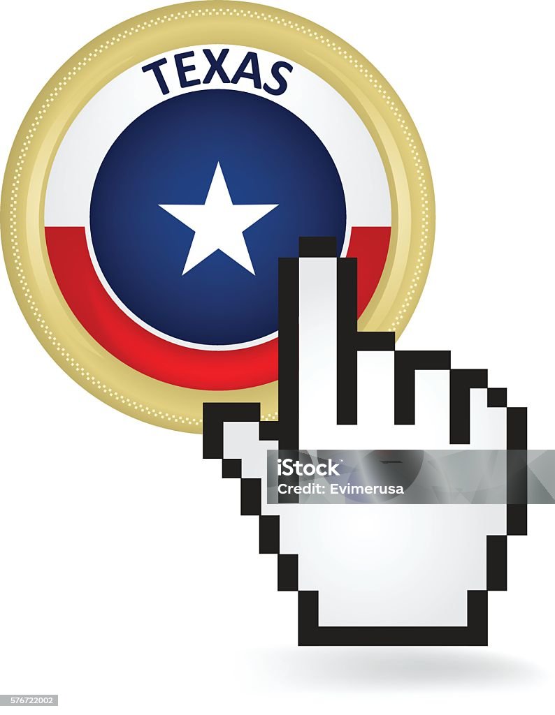 Click Tx Texas Button Click Stock Illustration - Download Image Now - Authority ...