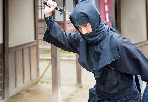 istock Warrior ninja costume man in toei studios at kyoto japan 576724018