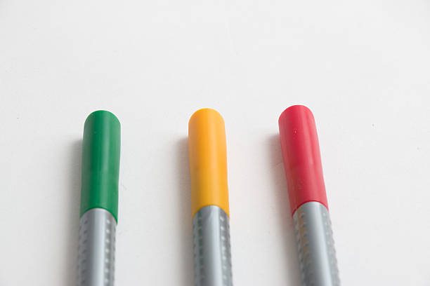 istock 3 of magic color Pens, green on white backgound 576726338