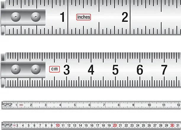 Vector illustration of Inches And Centimeters Tape Mesure